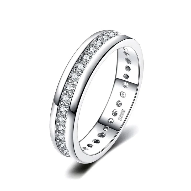 Sidabrinis žiedas su cirkonių juosta, žiedas su cirkonių juosta, sidabriniai žiedai, sidabro juvelyrika, sidabriniai papuošalai, sidabra jewelry