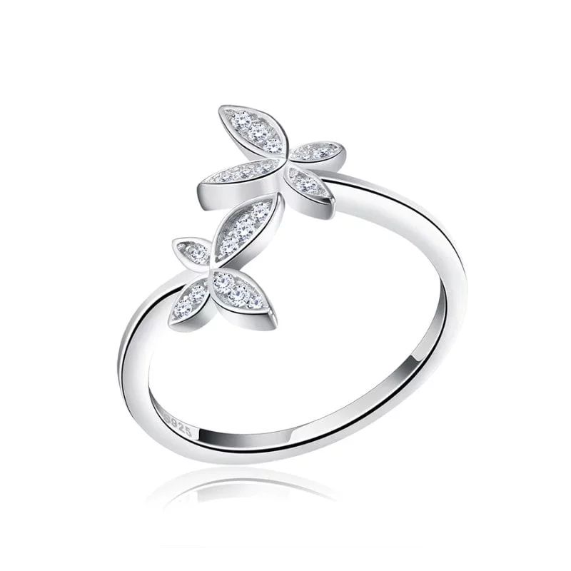 Sidabrinis žiedas su drugeliais, žiedas su drugeliais, sidabriniai žiedai, sidabriniai papuošalai, sidabro juvelyrika, sidabra jewelry