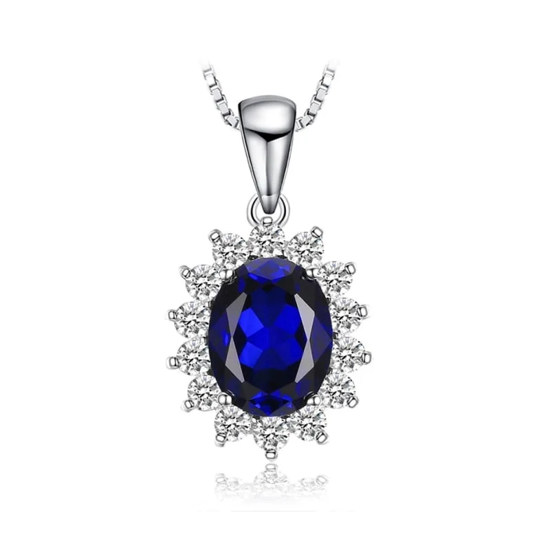 Sidabrinis Safyro spalvos pakabukas blue gem