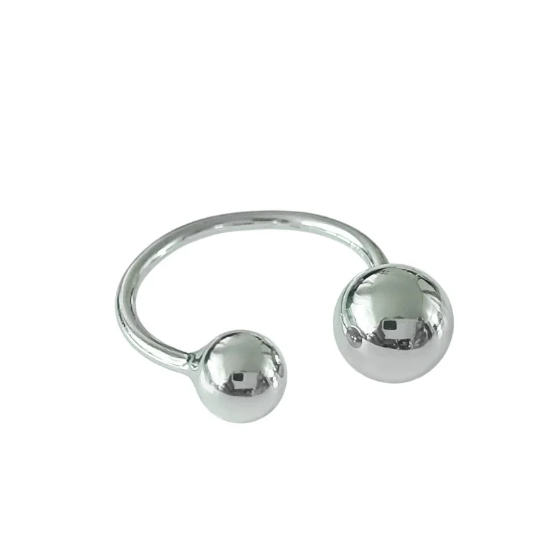 Sidabrinis žiedas su bumbuliukais,sidabriniai papuošalais moterims, sidabro juvelyrika, minimalistiniai papuošalai, sidabra jewelry