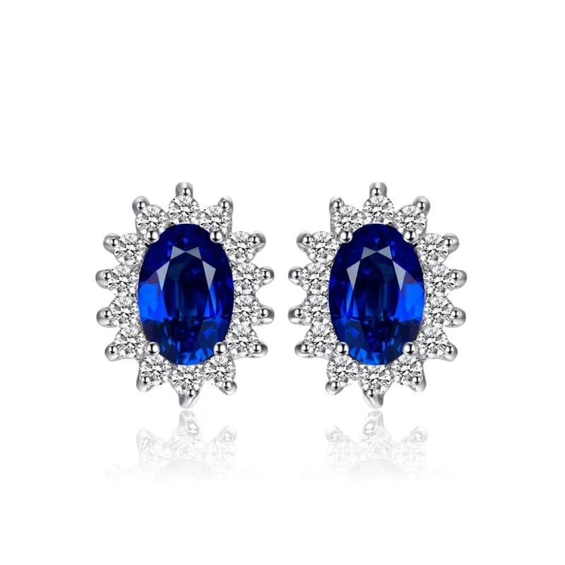 Cirkonio auskarai Blue Gem