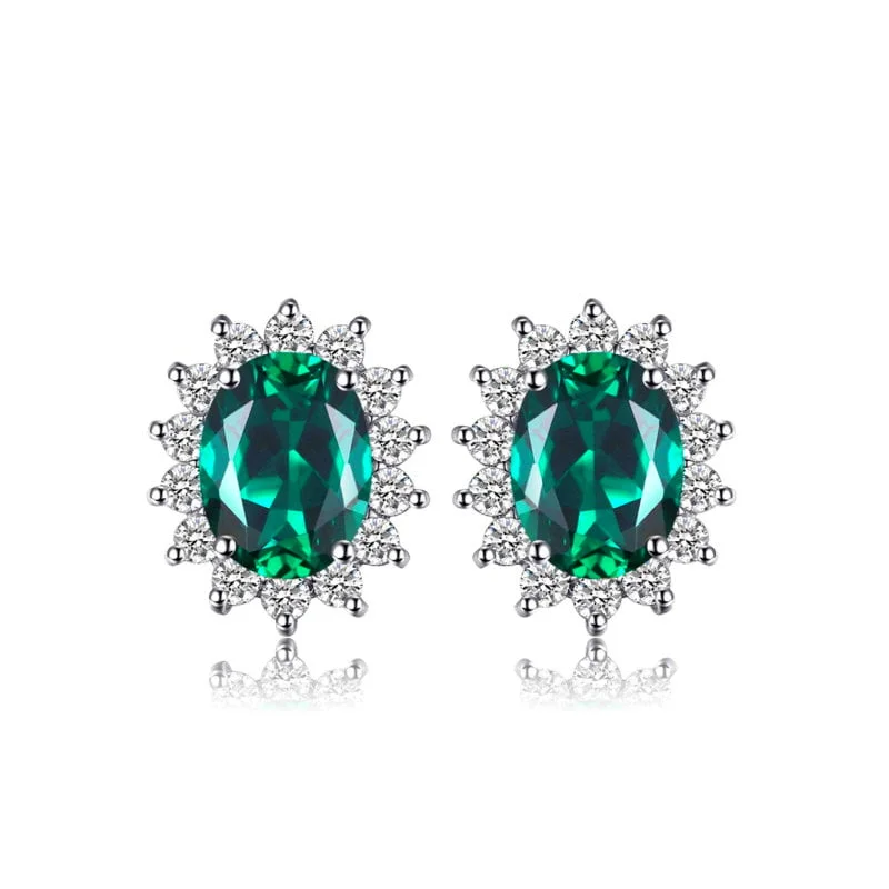Cirkonio auskarai Green Gem