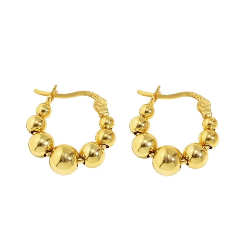 Sidabriniai auskarai Bubble Gold