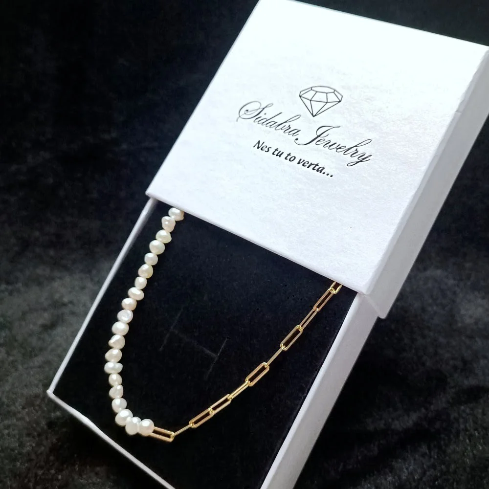 Kaklo vėrinys su perlais, kaklo papuošalai, sidabra jewelry