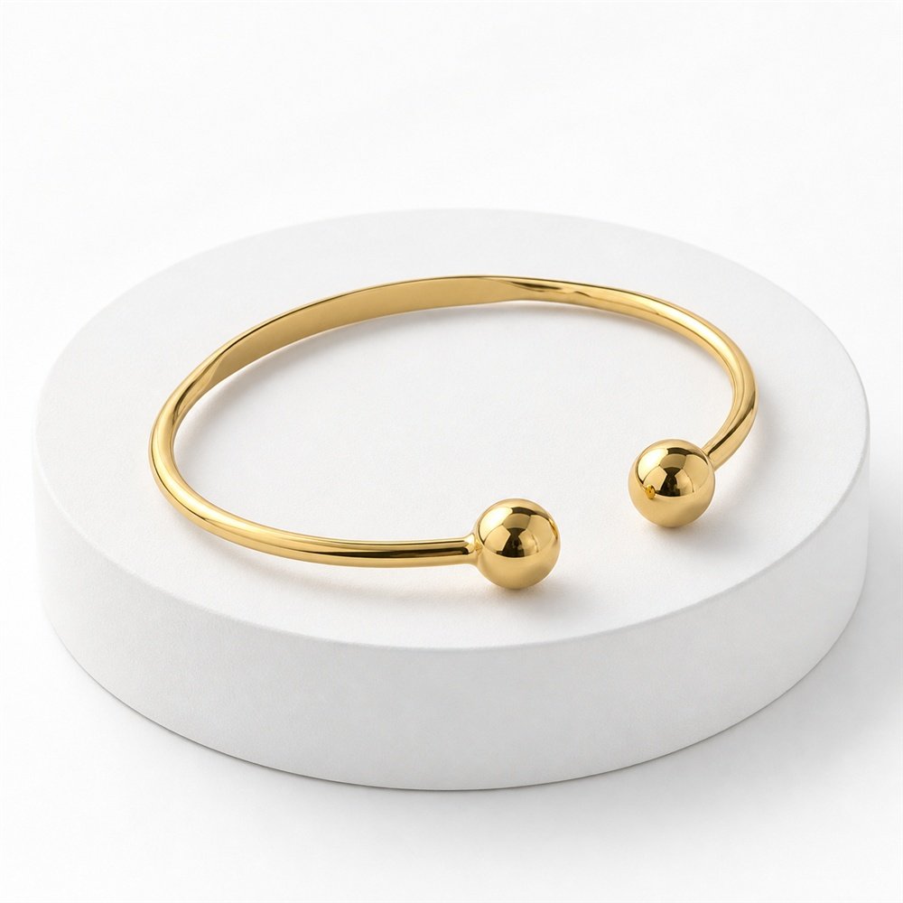 Sidabrinė apyrankė Beads Gold 4 paauksuota sidabrine apyranke