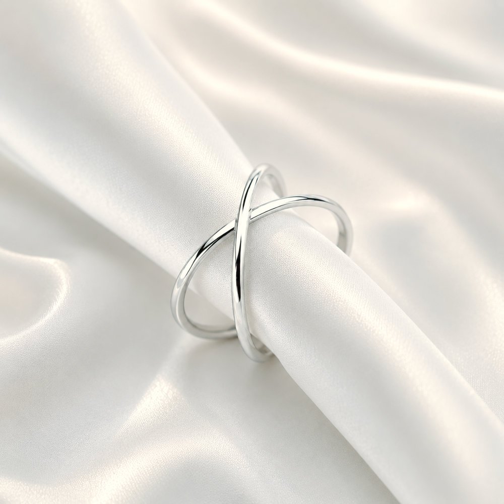 Sidabrinis žiedas X cross 4 minimalistinis ziedas
