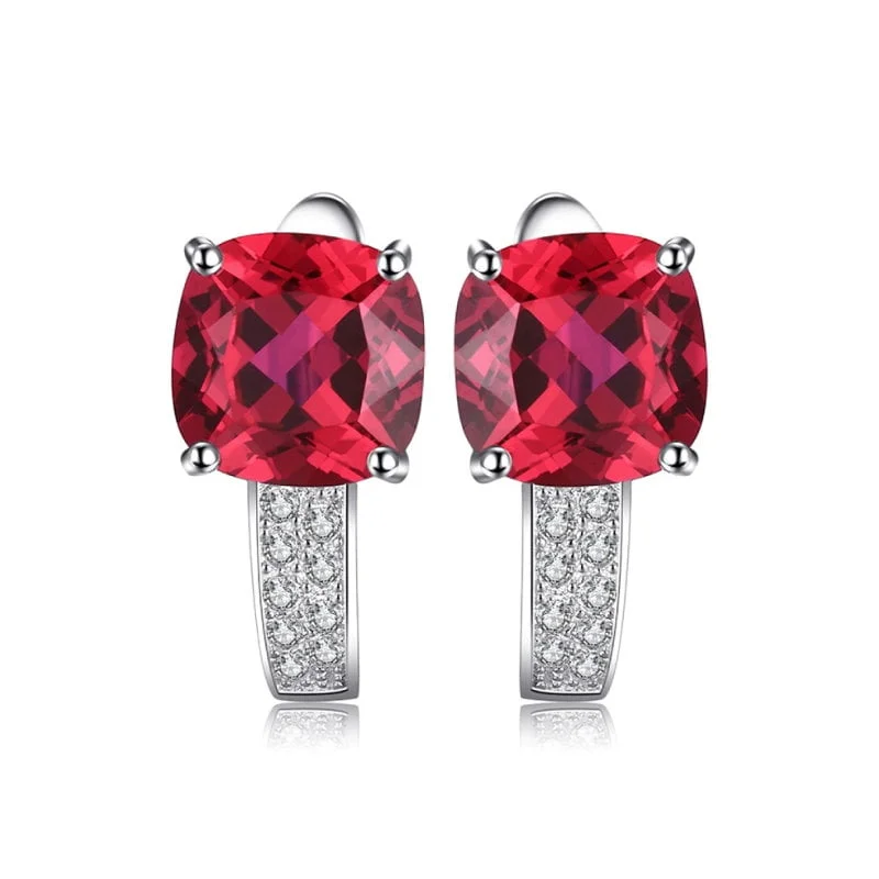 Sidabriniai auskarai Ruby