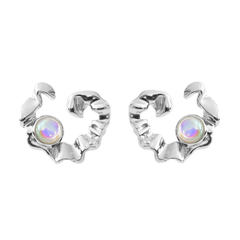 Sidabriniai auskarai Moonstone