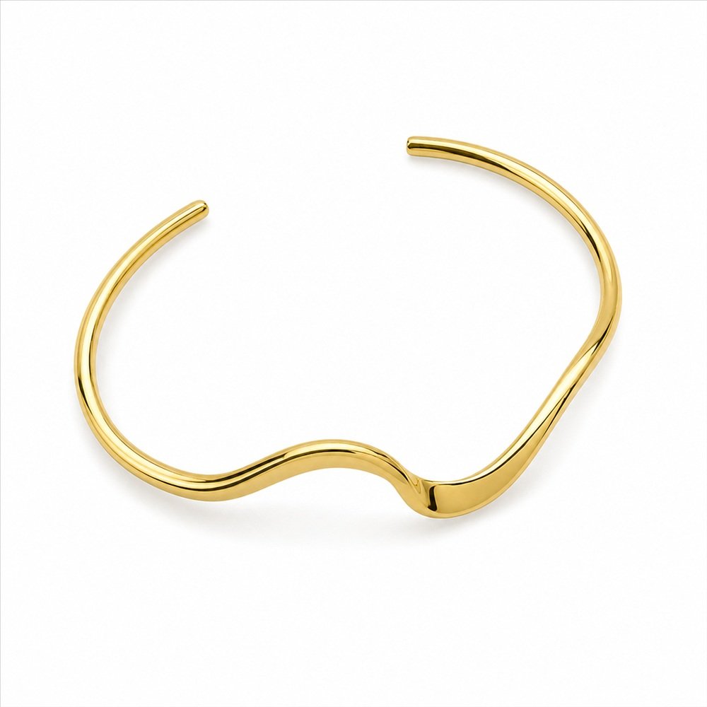 Sidabrinė apyrankė Wave Gold 3 Sidabrinės apyrankės