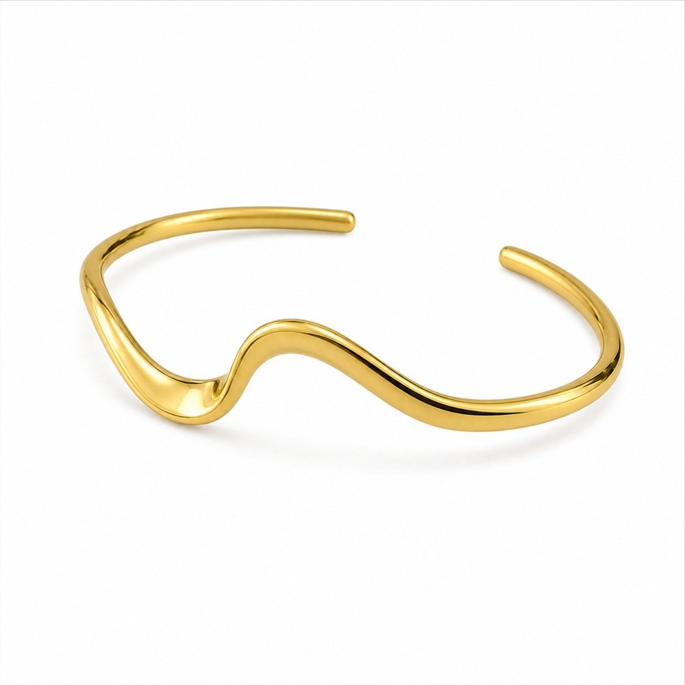 Sidabrinė apyrankė Wave Gold 4 apyranke banga