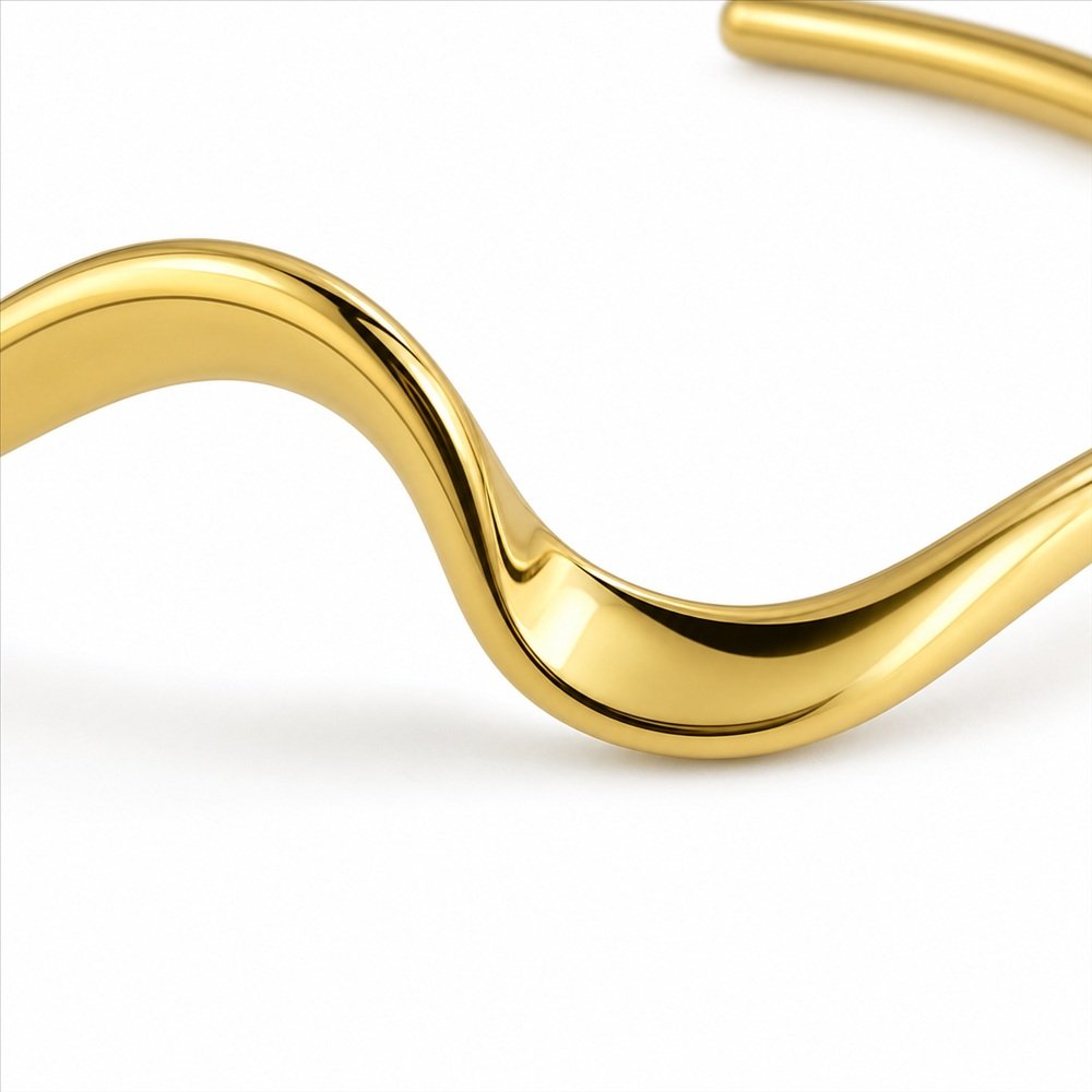 Sidabrinė apyrankė Wave Gold 5 apyranke padengta auksu