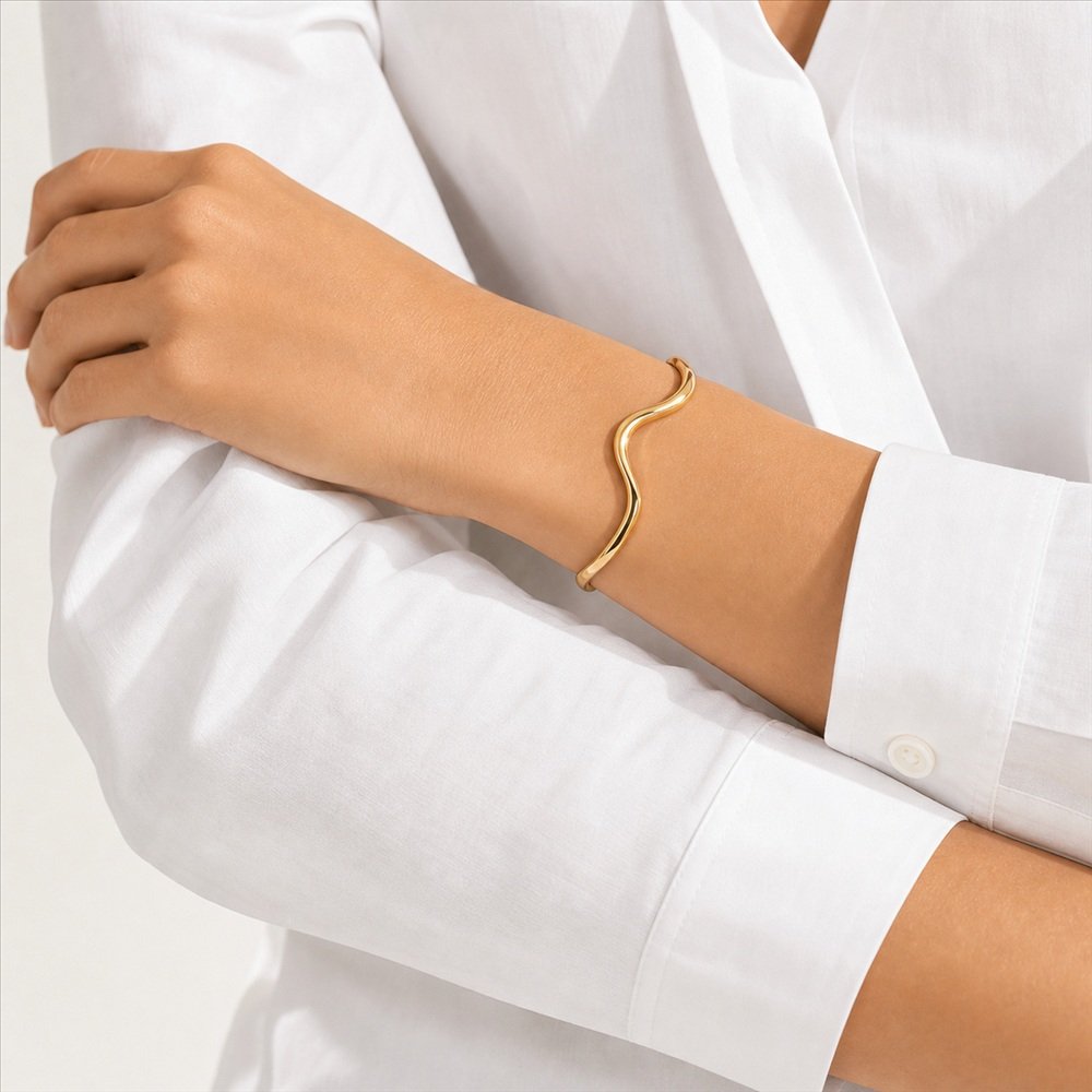 Sidabrinė apyrankė Wave Gold 6 sidabra jewelry