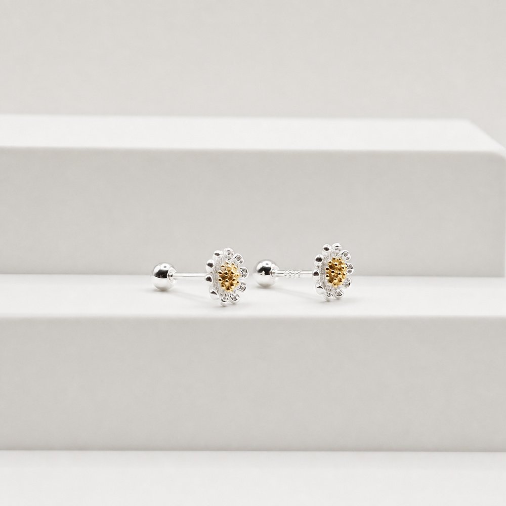 Helix auskarai Camomile 4 auskariukai geles ziedas