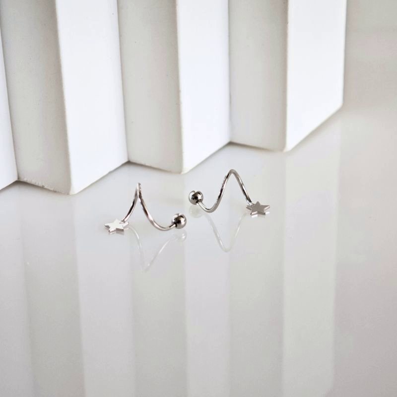 Helix auskarai Comet 3 sidabro auskarai