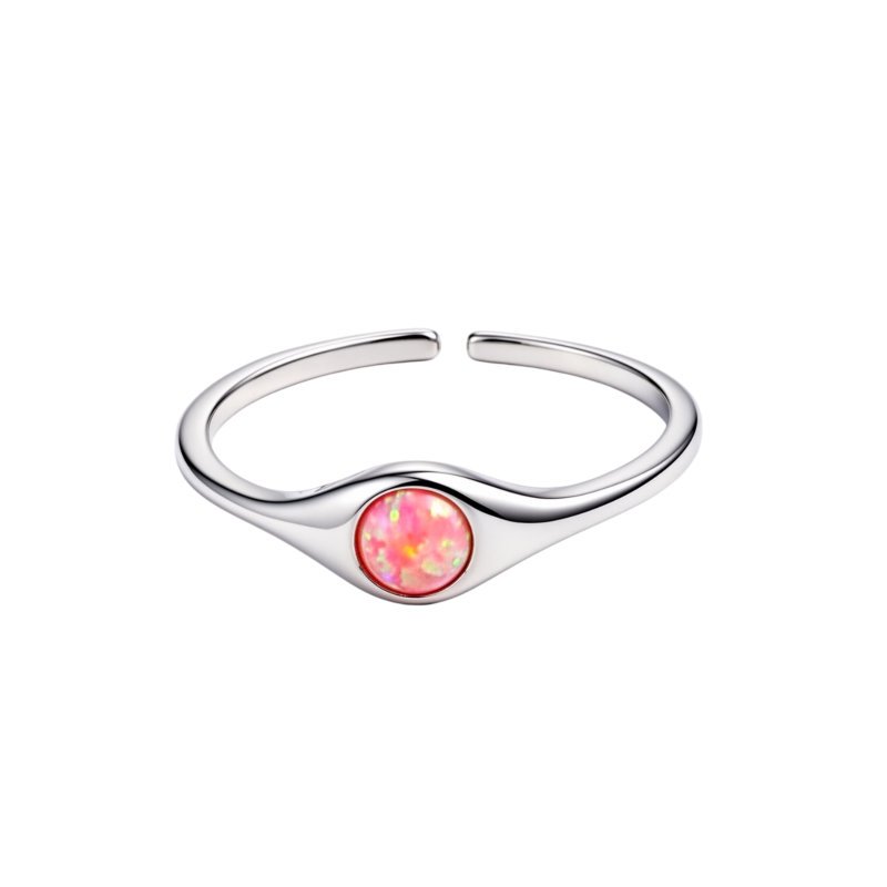 Sidabrinis žiedas Opal pink