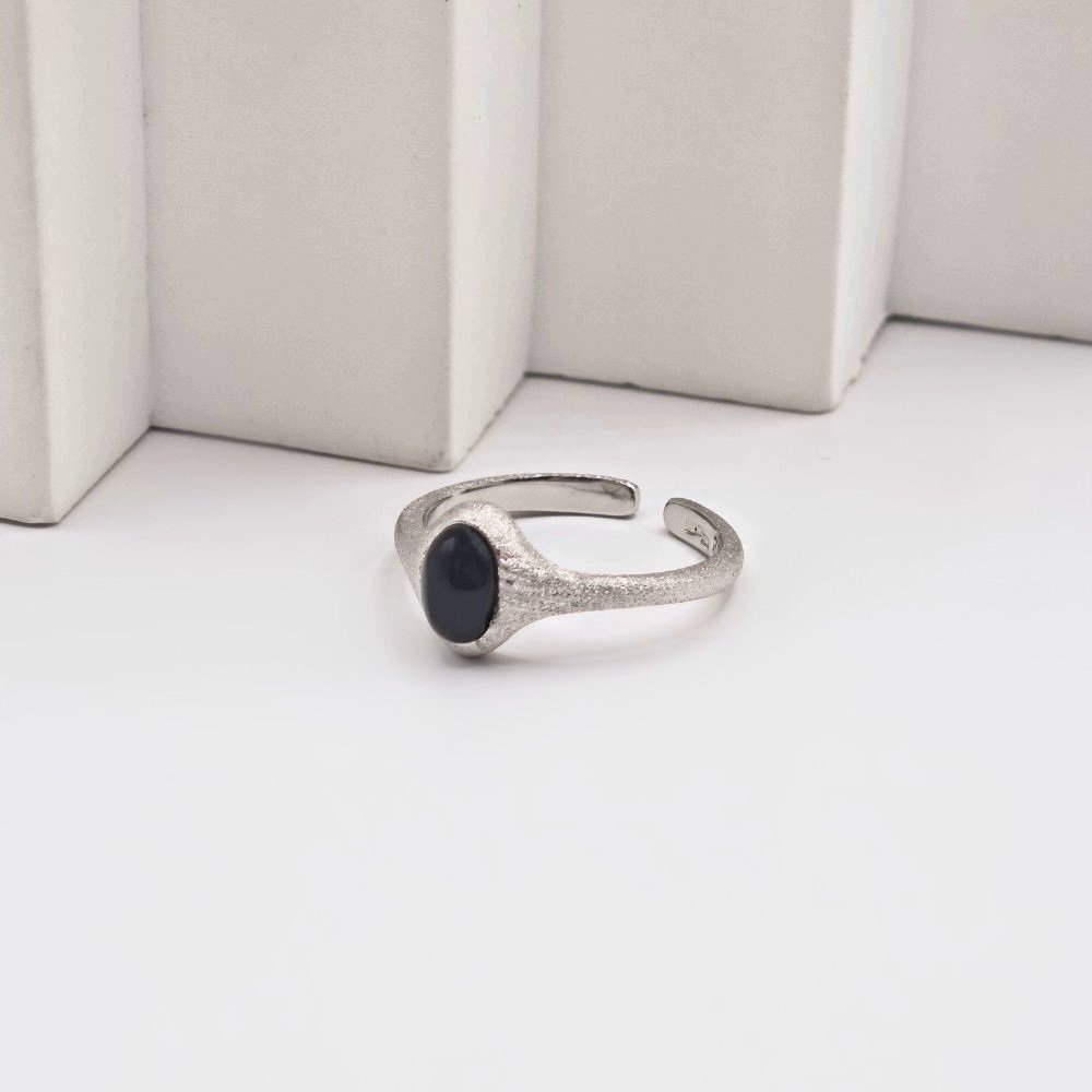 Sidabrinis žiedas Obsidia 6 sidabra jewelry