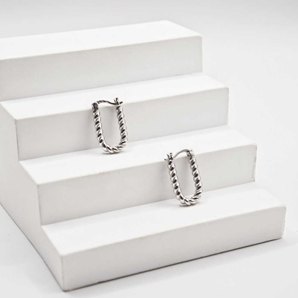 Sidabriniai auskarai Cord 4 persukti auskarai