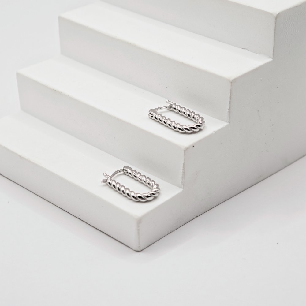 Sidabriniai auskarai Cord 6 sidabriniai auskarai