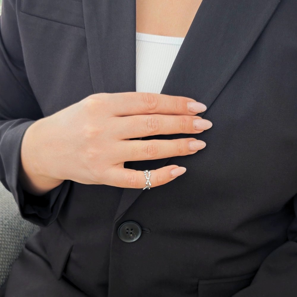 Sidabrinis žiedas Intera 2 mazas ziedas