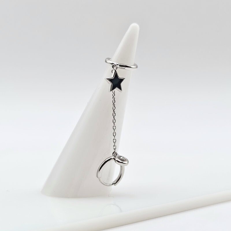 Sidabrinis auskaras Eva 5 auskaras su dviem rinkutėm