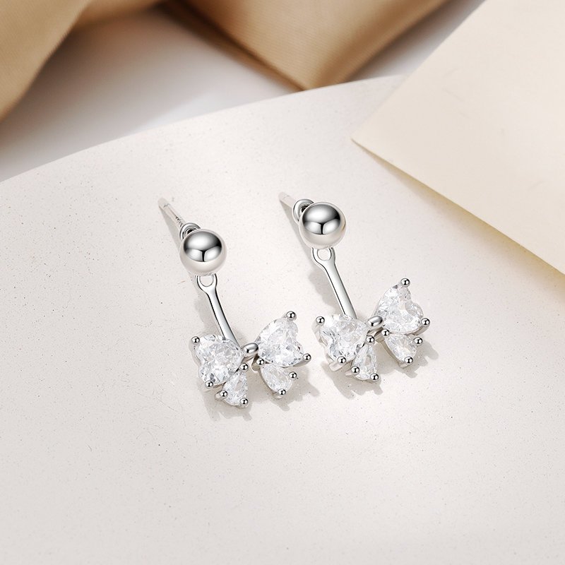 Sidabriniai auskarai Grace 4 dvieju daliu auskarai