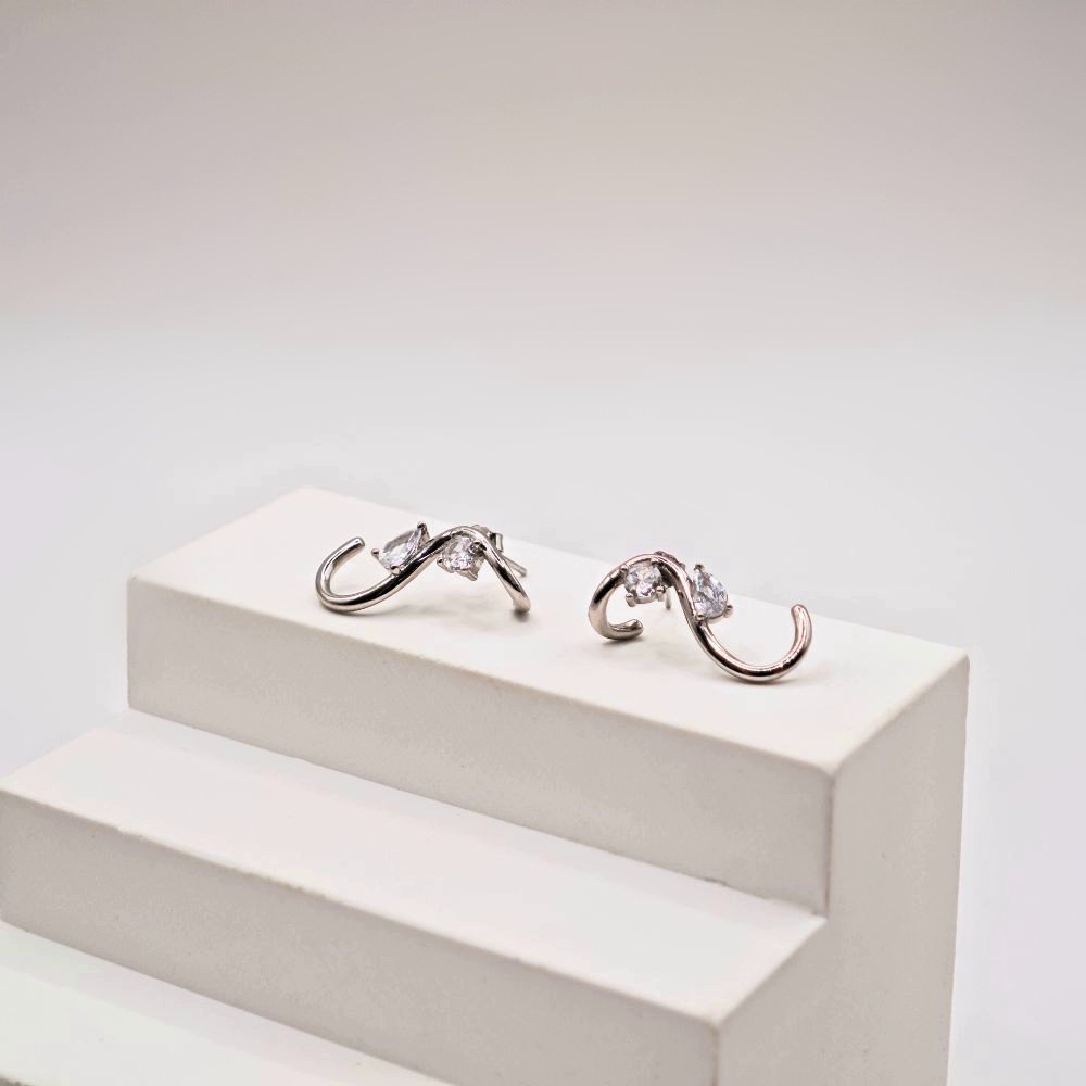 Sidabriniai auskarai Flux 3 sidabro juvelyrika