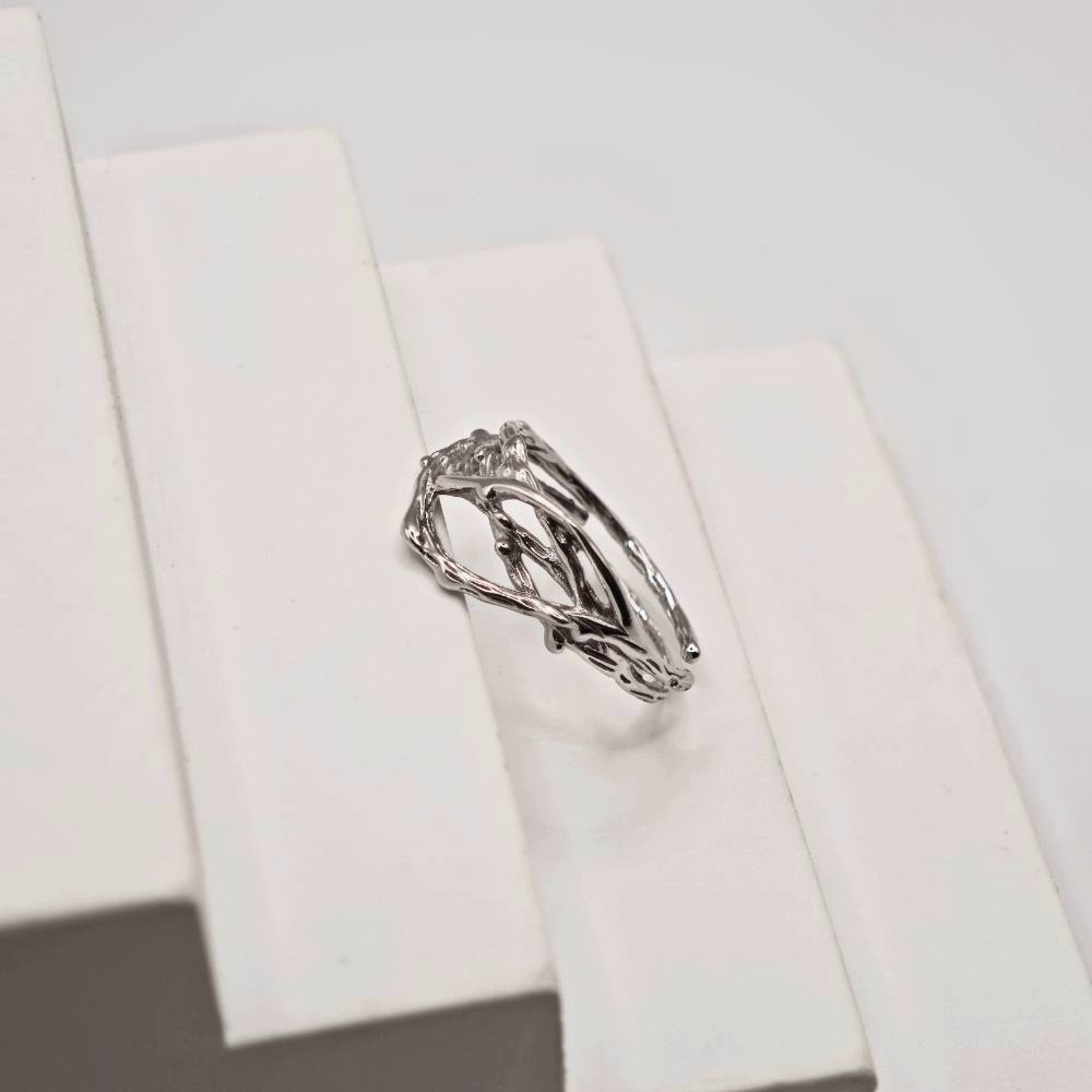 Sidabrinis žiedas Echo 6 unikalaus dizaino ziedas