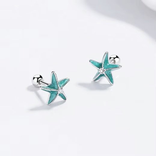 Helix auskarai Sea 3 sidabriniai auskarai