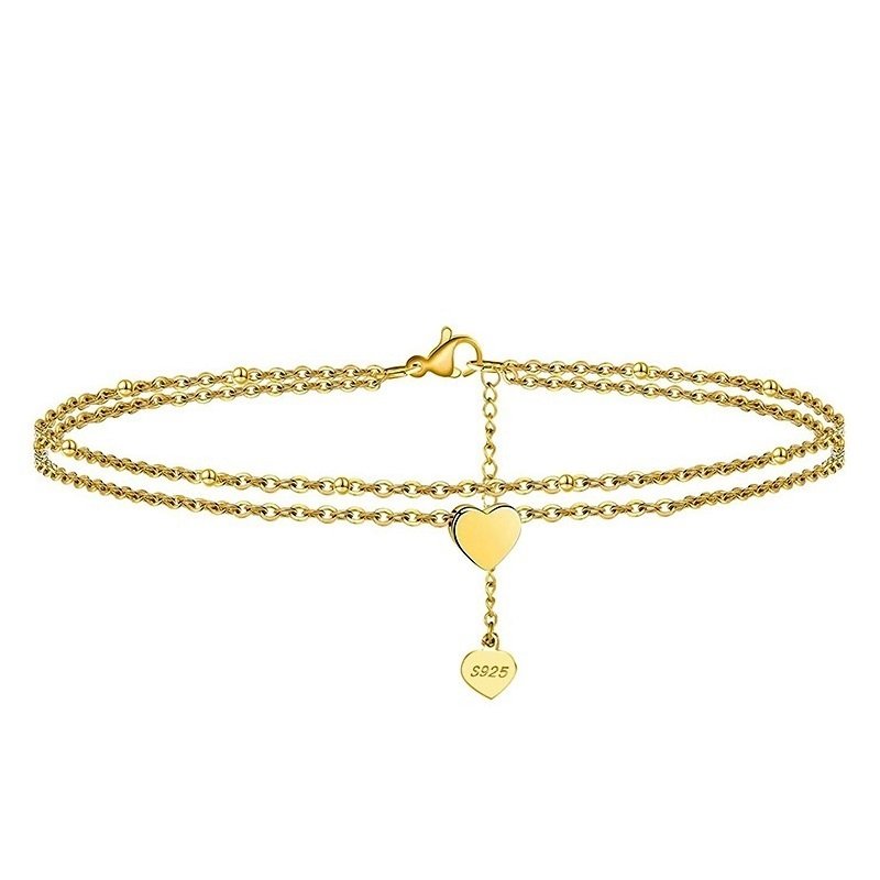 Paauksuota kojos grandinėlė su širdele