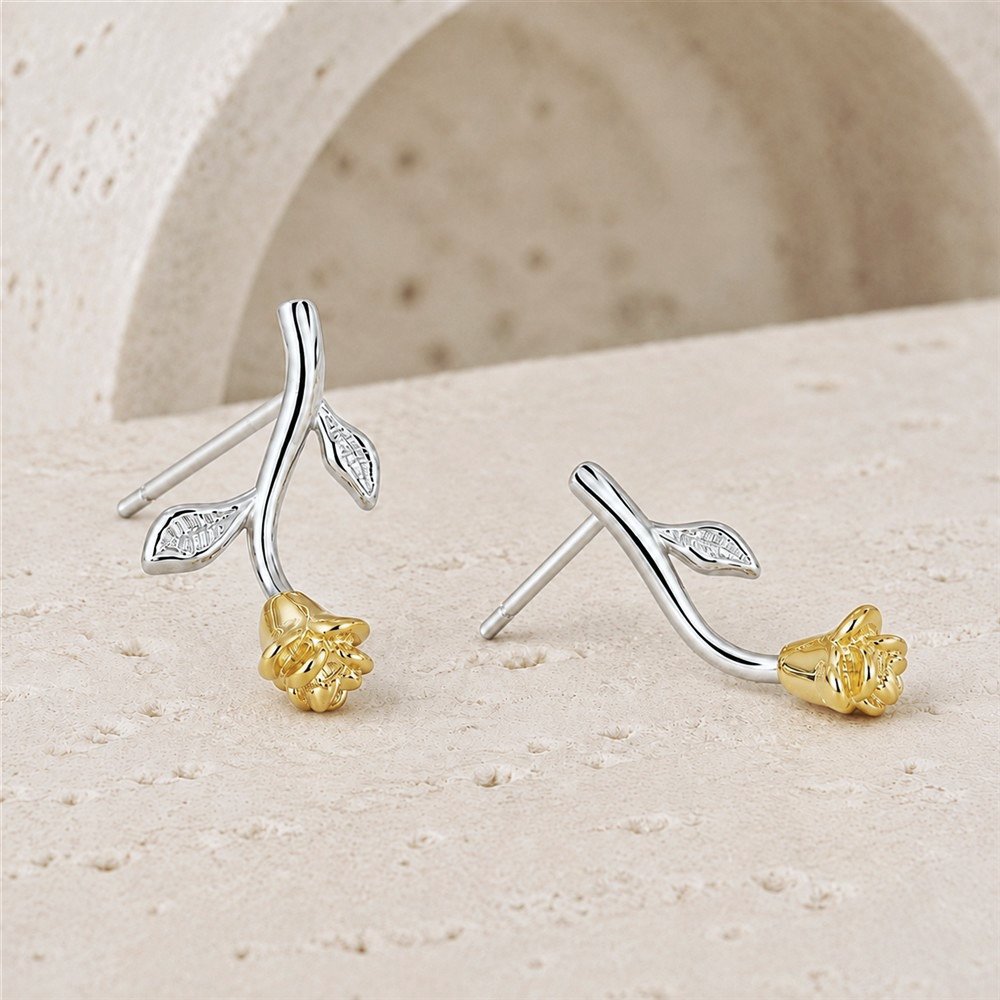Sidabriniai auskarai Camellia 5 sidabra jewelry