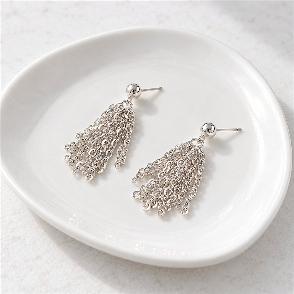 Sidabriniai auskarai Tassel 5 Sidabra Jewelry